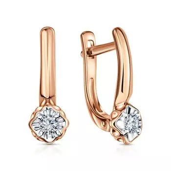 Золотые серьги с бриллиантами природными