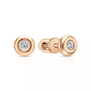 Золотые серьги с бриллиантами природными