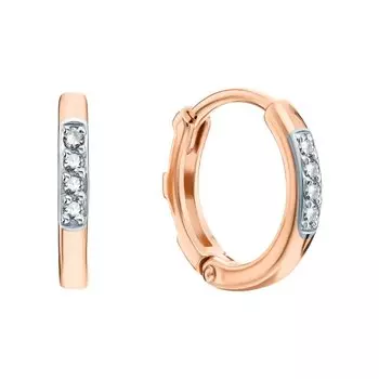 Золотые серьги с бриллиантами природными