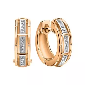 Золотые серьги с бриллиантами природными