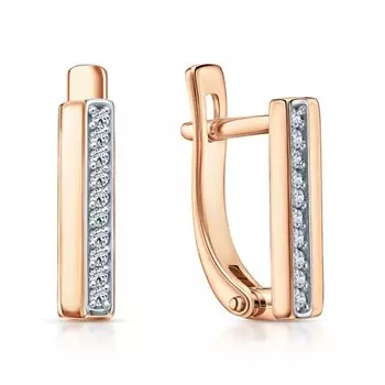 Золотые серьги с бриллиантами природными