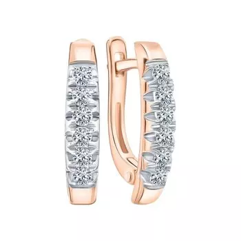 Золотые серьги с бриллиантами природными