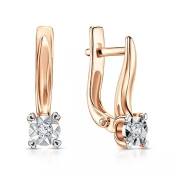 Золотые серьги с бриллиантами природными