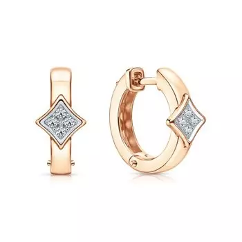 Золотые серьги с бриллиантами природными