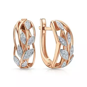 Золотые серьги с бриллиантами природными