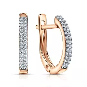 Золотые серьги с бриллиантами природными