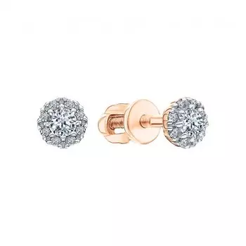 Золотые серьги с бриллиантами природными