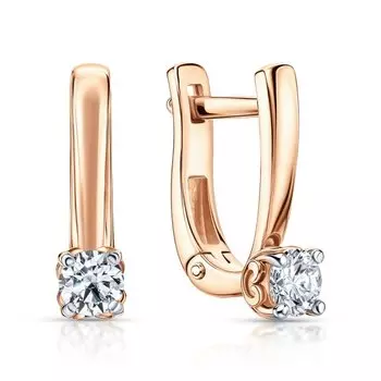 Золотые серьги с бриллиантами природными