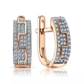 Золотые серьги с бриллиантами природными