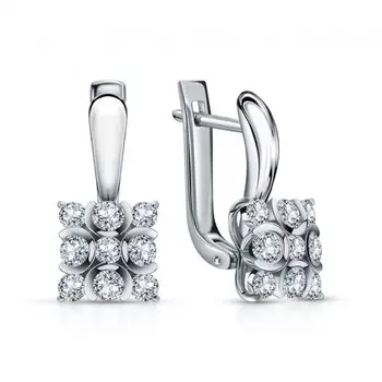 Золотые серьги с бриллиантами природными