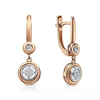 Золотые серьги с бриллиантами природными