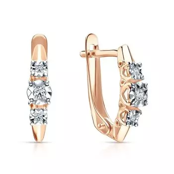 Золотые серьги с бриллиантами природными