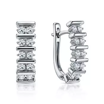 Золотые серьги с бриллиантами природными