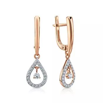 Золотые серьги с бриллиантами природными