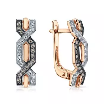 Золотые серьги с бриллиантами природными