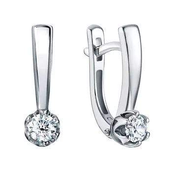 Золотые серьги с бриллиантами природными