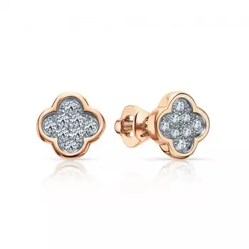 Золотые серьги с бриллиантами природными