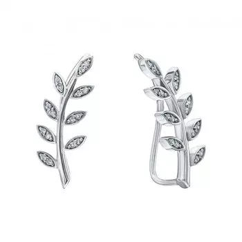 Золотые серьги с бриллиантами природными