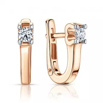 Золотые серьги с бриллиантами природными