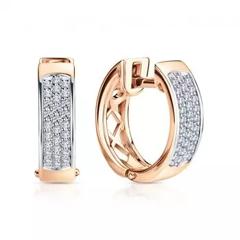 Золотые серьги с бриллиантами природными