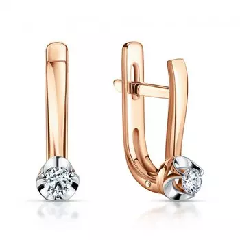 Золотые серьги с бриллиантами природными