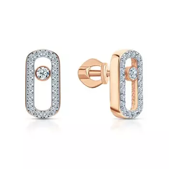 Золотые серьги с бриллиантами природными