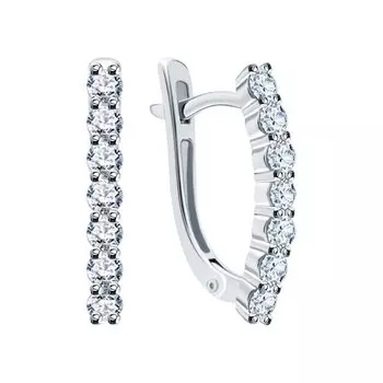 Золотые серьги с бриллиантами природными