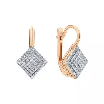 Золотые серьги с бриллиантами природными