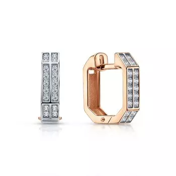 Золотые серьги с бриллиантами природными