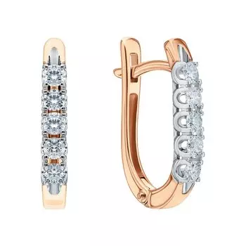 Золотые серьги с бриллиантами природными