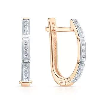 Золотые серьги с бриллиантами природными