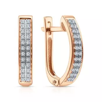 Золотые серьги с бриллиантами природными