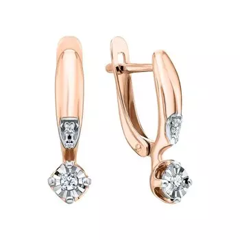 Золотые серьги с бриллиантами природными