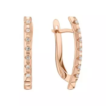 Золотые серьги с бриллиантами природными