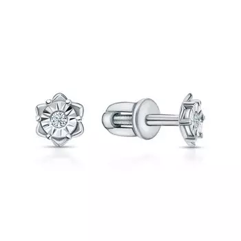 Золотые серьги с бриллиантами природными