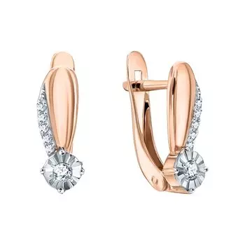 Золотые серьги с бриллиантами природными