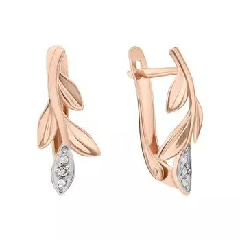 Золотые серьги с бриллиантами природными