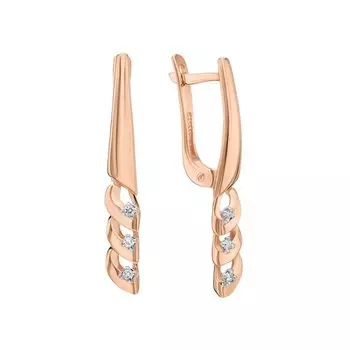 Золотые серьги с бриллиантами природными