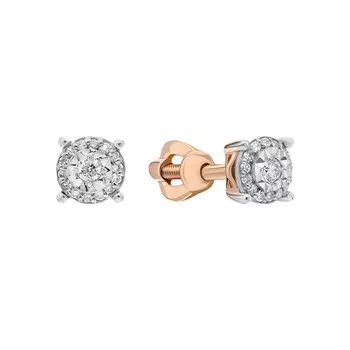 Золотые серьги с бриллиантами природными