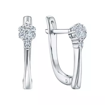 Золотые серьги с бриллиантами природными