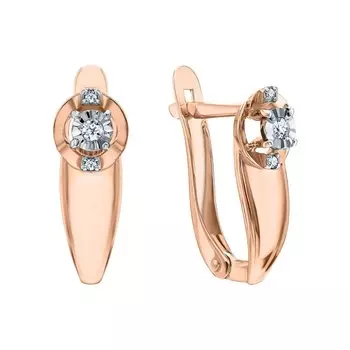 Золотые серьги с бриллиантами природными