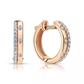 Золотые серьги с бриллиантами природными