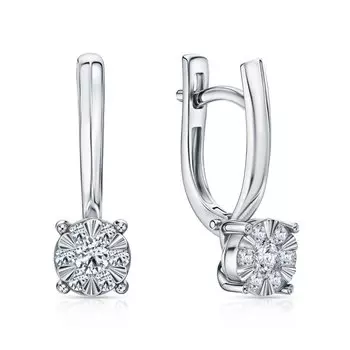 Золотые серьги с бриллиантами природными