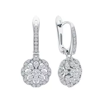 Золотые серьги с бриллиантами природными