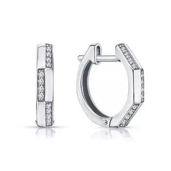 Золотые серьги с бриллиантами природными