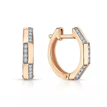 Золотые серьги с бриллиантами природными