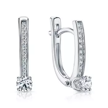 Золотые серьги с бриллиантами природными