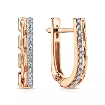 Золотые серьги с бриллиантами природными