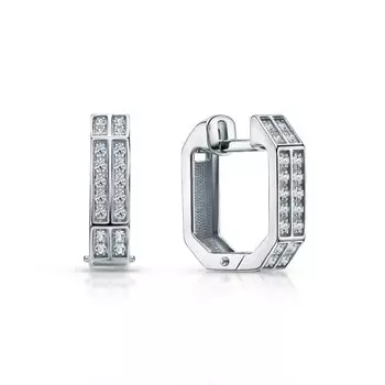 Золотые серьги с бриллиантами природными