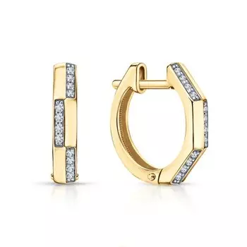 Золотые серьги с бриллиантами природными